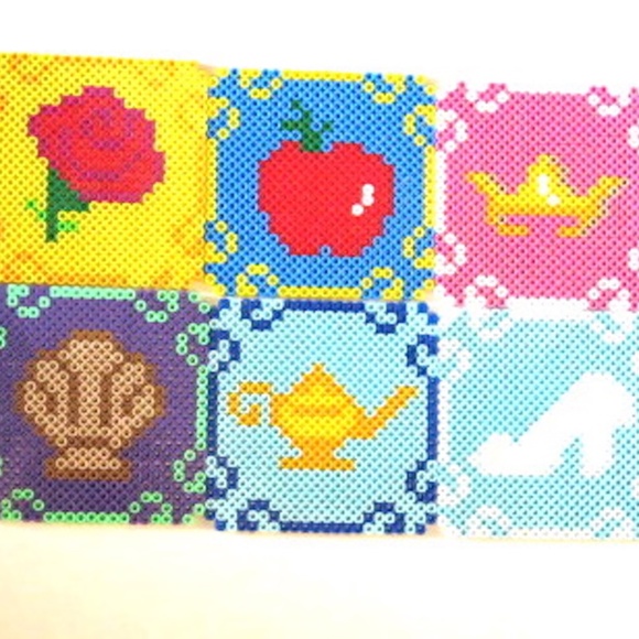 Perler Bead Set of 6 Disney Princess Coasters - Picture 8 of 8